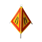 Reflective Tripod Warning Sign - Road Narrows Reflective Folding Tripod Warning Sign